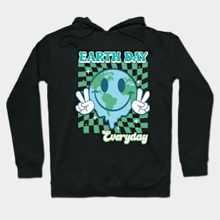 Earth Day Everyday Smile Face Hippie 54th Earth Day Anniversary Hoodie